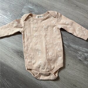 Adorable Beige Pumpkin Baby Bodysuit